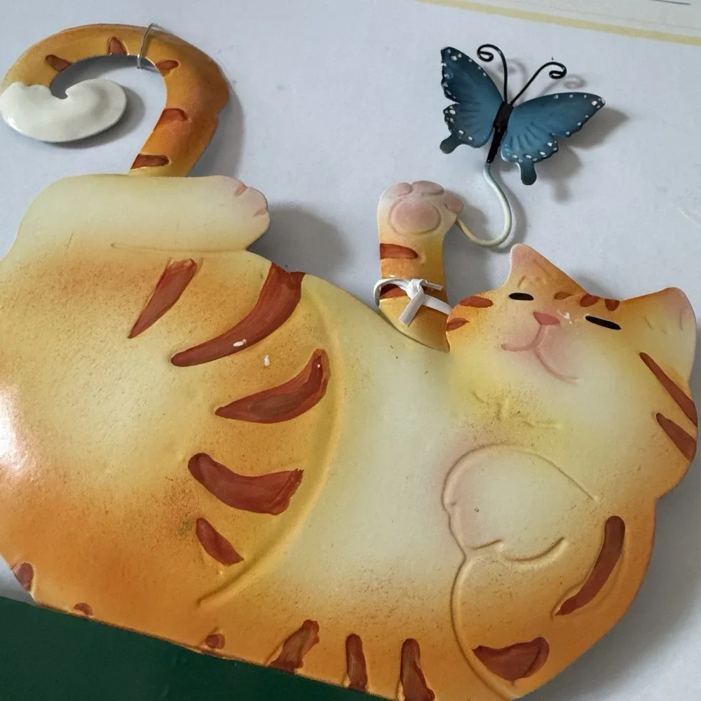 FIGI Cat Address Holder NWT Vintage Metal Holder for up to 5 digits With Screws